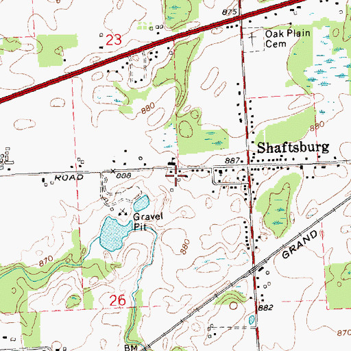 Topographic Map of Dunham Memorial Library, MI