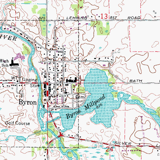 Topographic Map of Byron Station (historical), MI