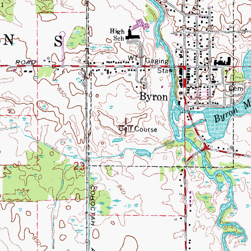 Topographic Map of Willowbrook Golf Course, MI