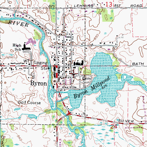 Topographic Map of United Methodist Church of Byron, MI