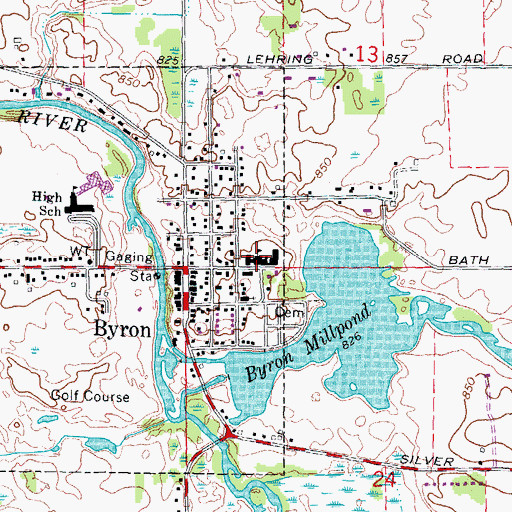 Topographic Map of Byron Elementary School, MI