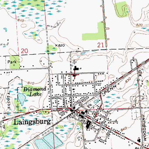 Topographic Map of Saint Isidore Catholic Church, MI