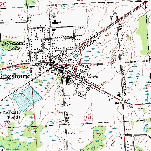 Topographic Map of First Congregational Church, MI