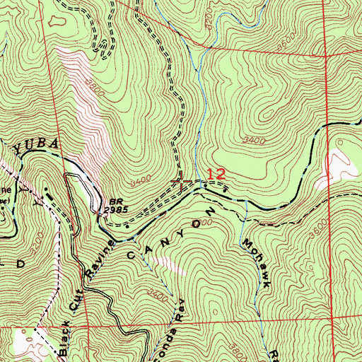 Topographic Map of Buckeye Ravine, CA