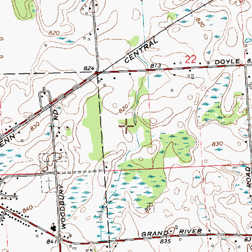 Topographic Map of Pine Hills Golf Course, MI