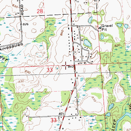 Topographic Map of Laingsburg High School, MI