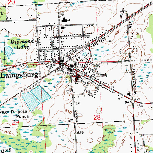 Topographic Map of Laingsburg Middle School, MI