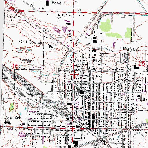 Topographic Map of Durand Assembly of God Church, MI