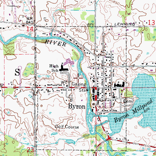 Topographic Map of Byron Sesquicentennial Park, MI