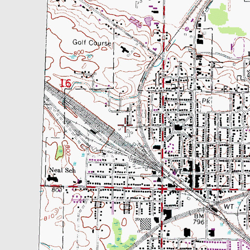 Topographic Map of Faith Baptist Church, MI