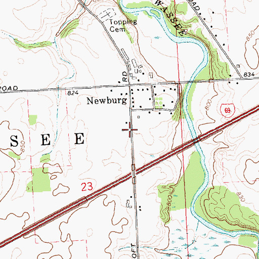Topographic Map of Tabernacle of Hope Church, MI
