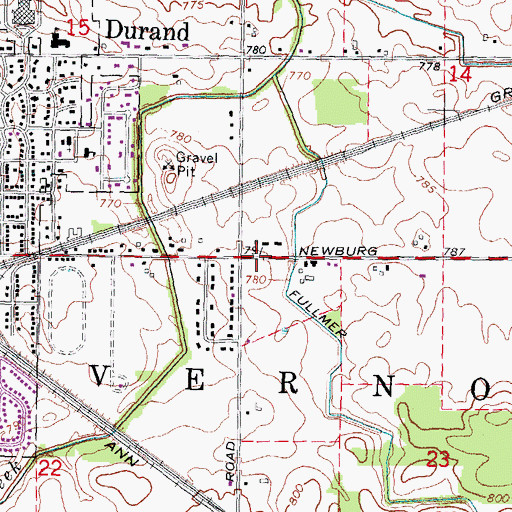 Topographic Map of United Methodist Church, MI