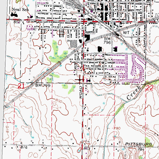 Topographic Map of Free Methodist Church, MI