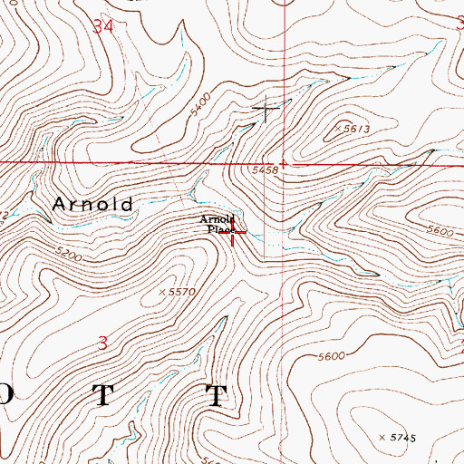 Topographic Map of Arnold Place, AZ