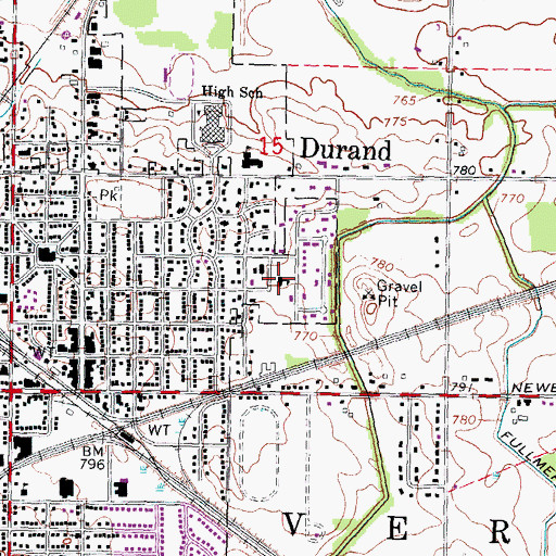 Topographic Map of Saint Mary's School, MI
