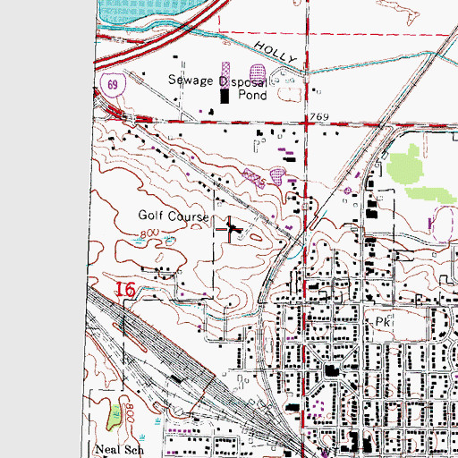 Topographic Map of Durant Convalescent Center, MI