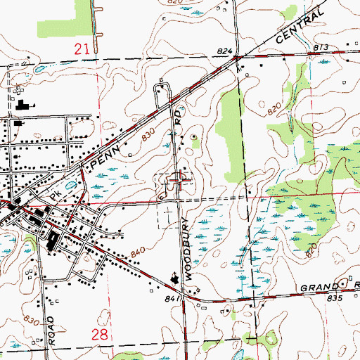 Topographic Map of Mount Olivet Catholic Cemetery, MI