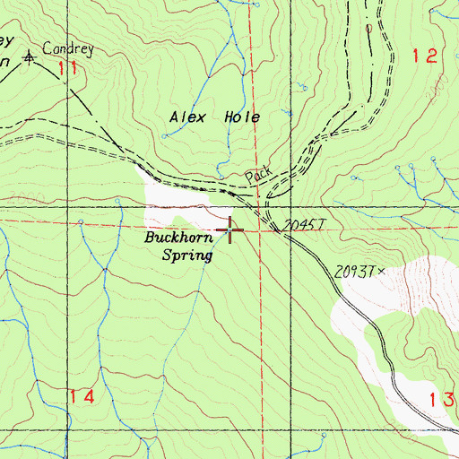 Topographic Map of Buckhorn Spring, CA