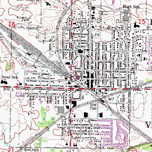 Topographic Map of Durand Fire Department, MI