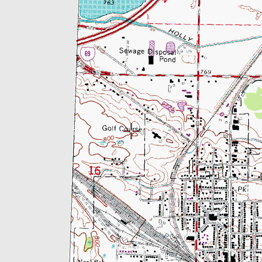 Topographic Map of Dutch Hollow Golf Club, MI