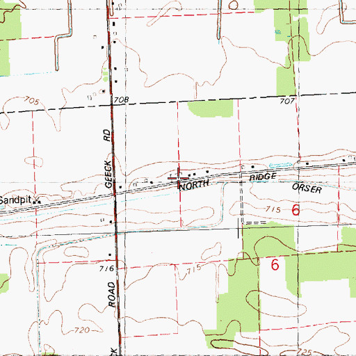 Topographic Map of North Ridge Cemetery, MI
