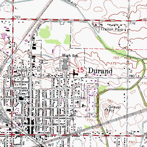 Topographic Map of Robert Kerr Elementary School, MI