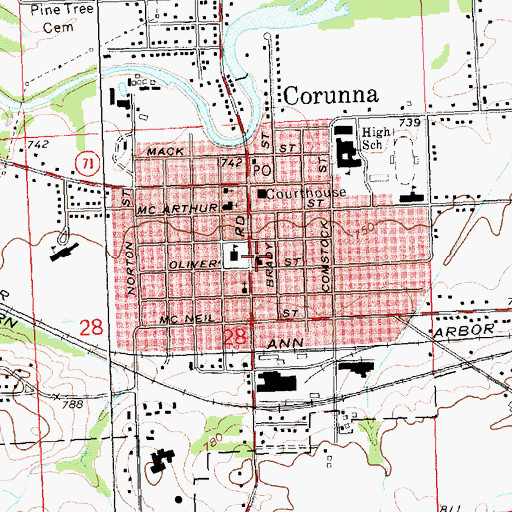Topographic Map of Saint Paul's Episcopal Church, MI