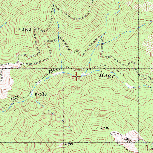 Topographic Map of Buckhorn Creek, CA