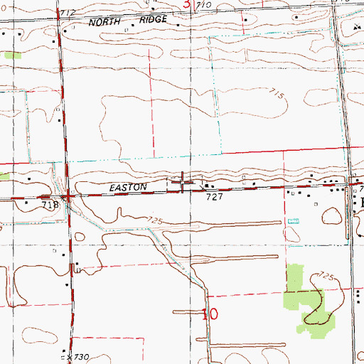 Topographic Map of Easton Cemetery, MI