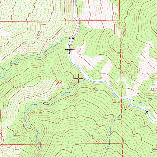 Topographic Map of Buckhorn Creek, CA