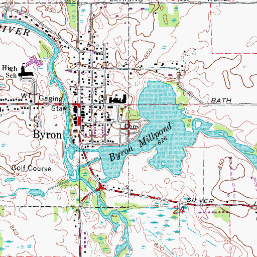 Topographic Map of Byron Cemetery, MI