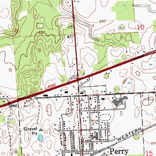 Topographic Map of Interchange 105, MI