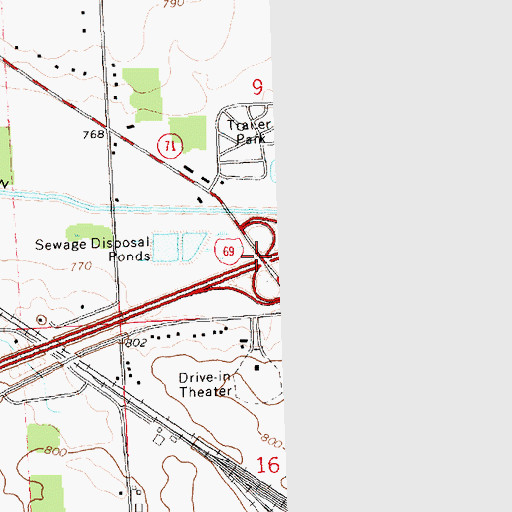 Topographic Map of Interchange 118, MI