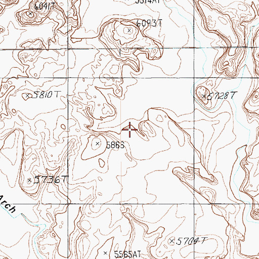 Topographic Map of Hoola Hey Arch, AZ