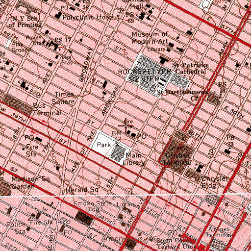 Topographic Map of Bar Building, NY