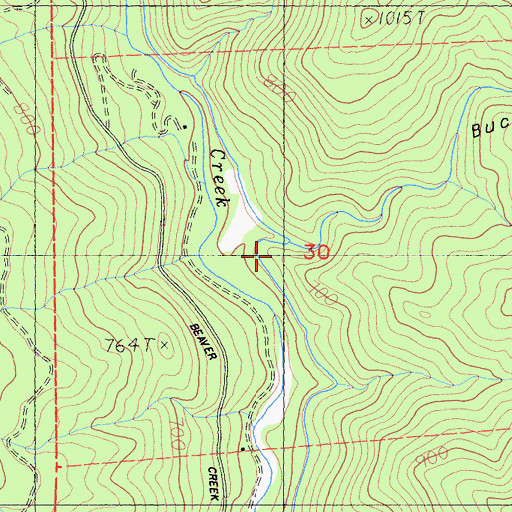 Topographic Map of Buckhorn Gulch, CA