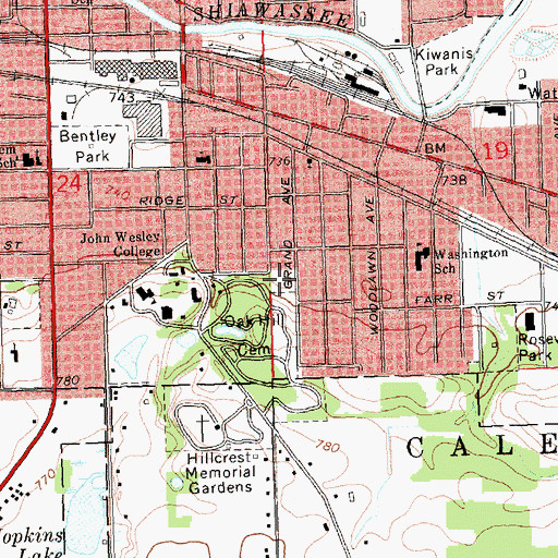 Topographic Map of Grand Avenue Park, MI