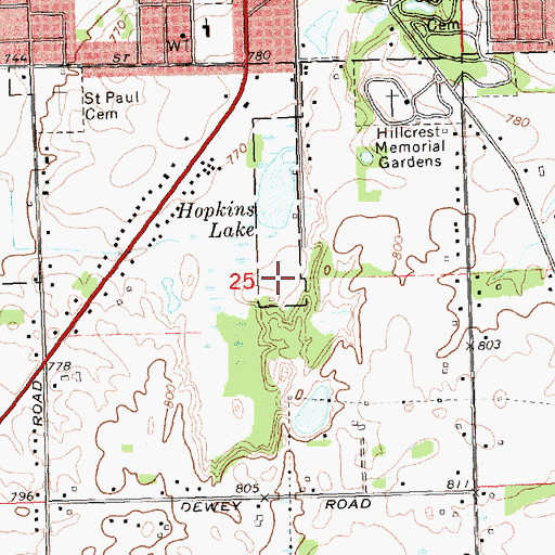 Topographic Map of Collamer Park, MI