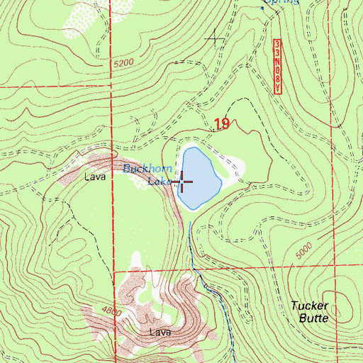 Topographic Map of Buckhorn Lake, CA