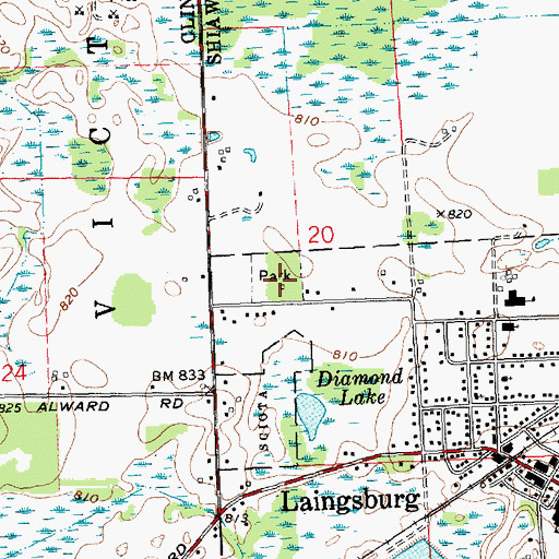Topographic Map of Bates Scout Park, MI
