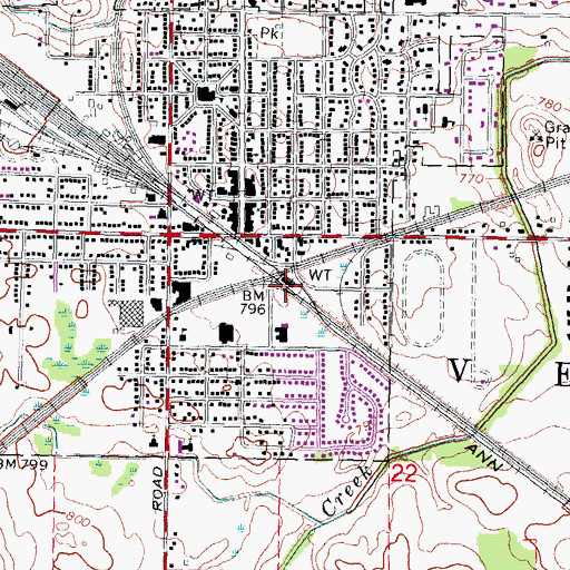 Topographic Map of Durand Station, MI