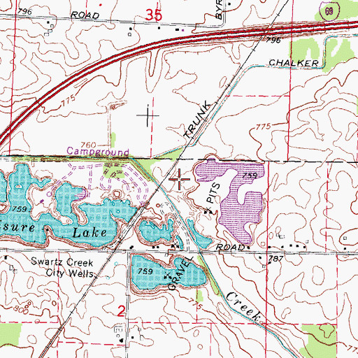 Topographic Map of Holiday Meadows Golf Course, MI