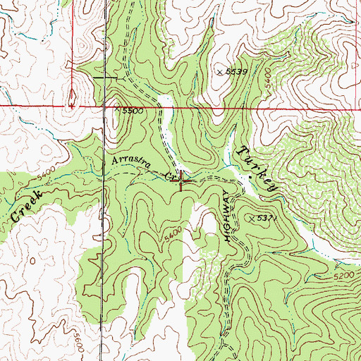 Topographic Map of Arrastra Creek, AZ