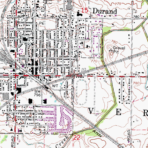 Topographic Map of Fitch Park, MI