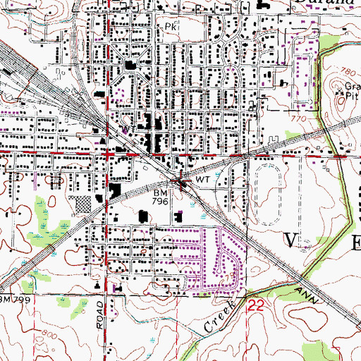 Topographic Map of Michigan History Railroad Museum, MI