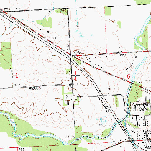 Topographic Map of Davis Park, MI