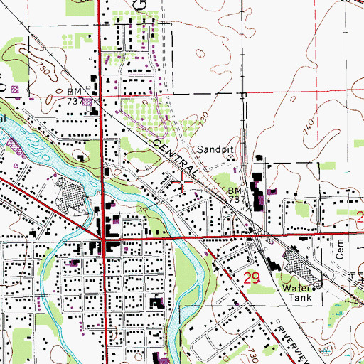 Topographic Map of Thurl Cook Park, MI