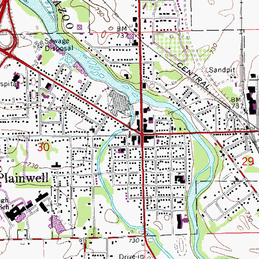 Topographic Map of Hicks Park, MI
