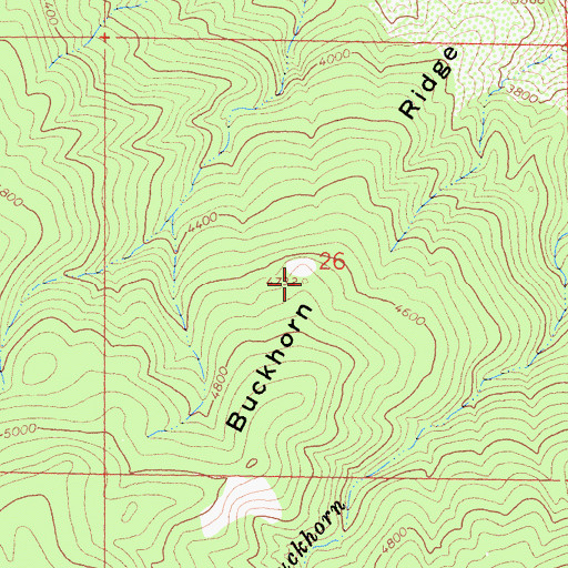 Topographic Map of Buckhorn Ridge, CA