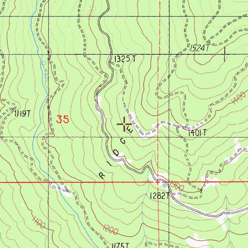 Topographic Map of Buckhorn Ridge, CA